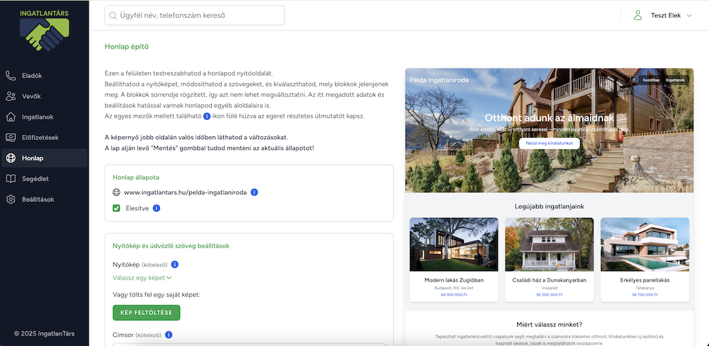 Dashboard screenshot